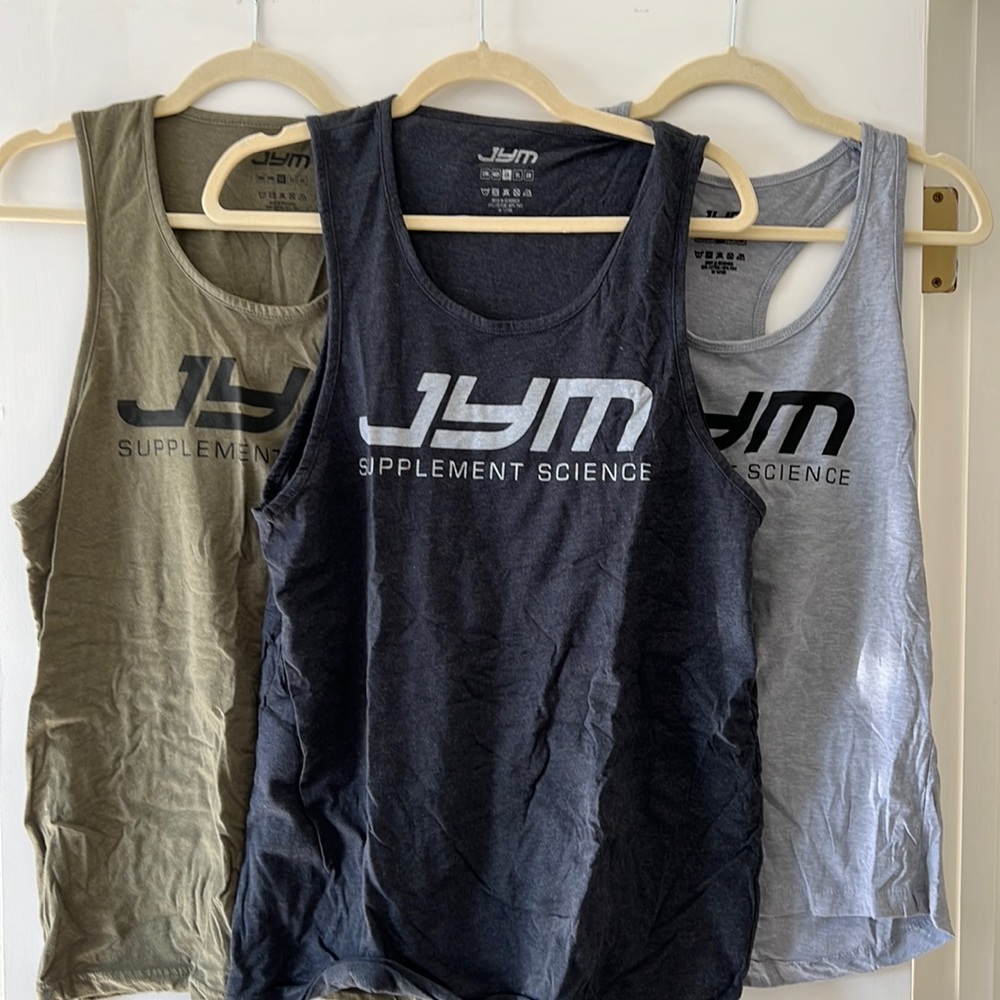 JYM Men's Tank Tops - Black, Olive, Gray
